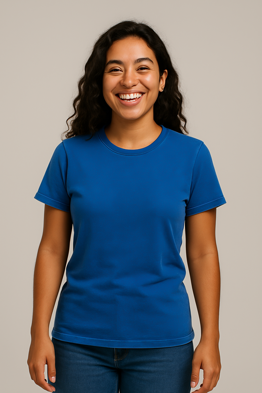 Camiseta Estonada Feminina Azul Royal — Lunfe Atacado — foto 8