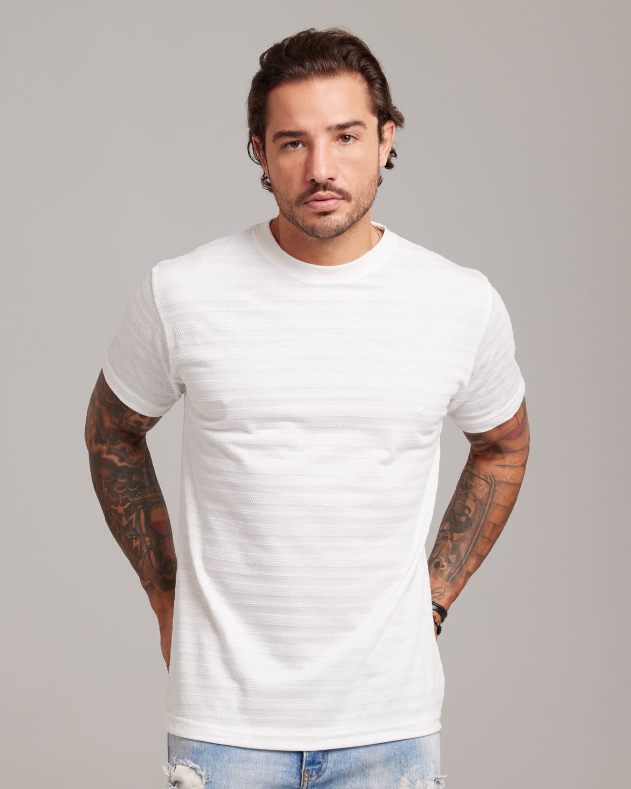 Camiseta Waffle Knit Texture — Lunfe Atacado — foto 9