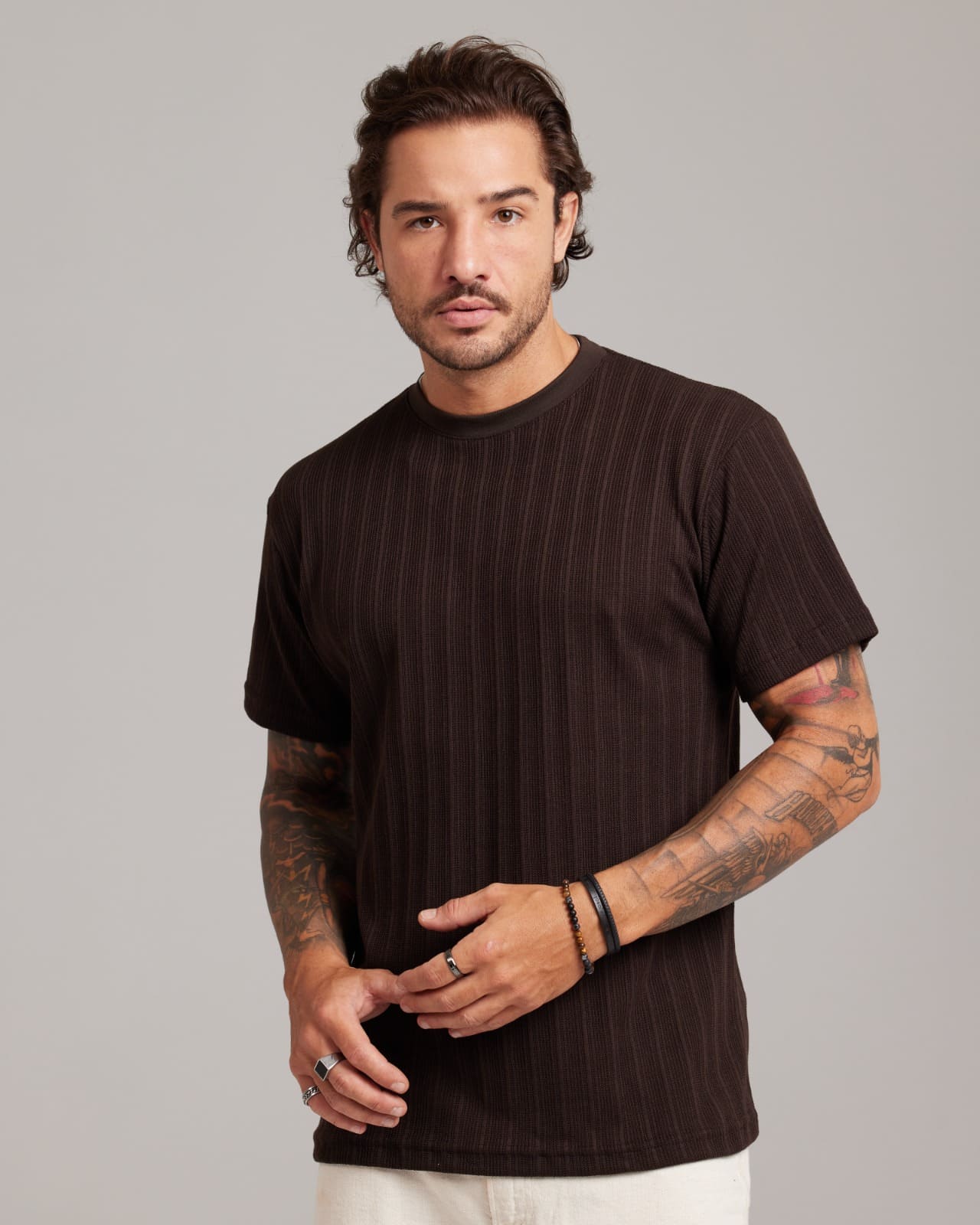 Camiseta Rib Wide Texture — Lunfe Atacado — foto 5