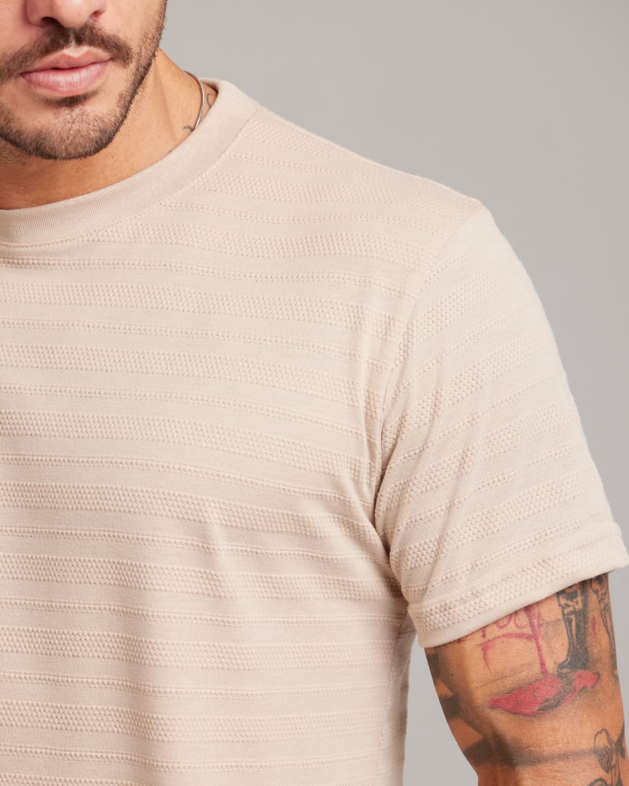 Camiseta Waffle Knit Texture — Lunfe Atacado — foto 3