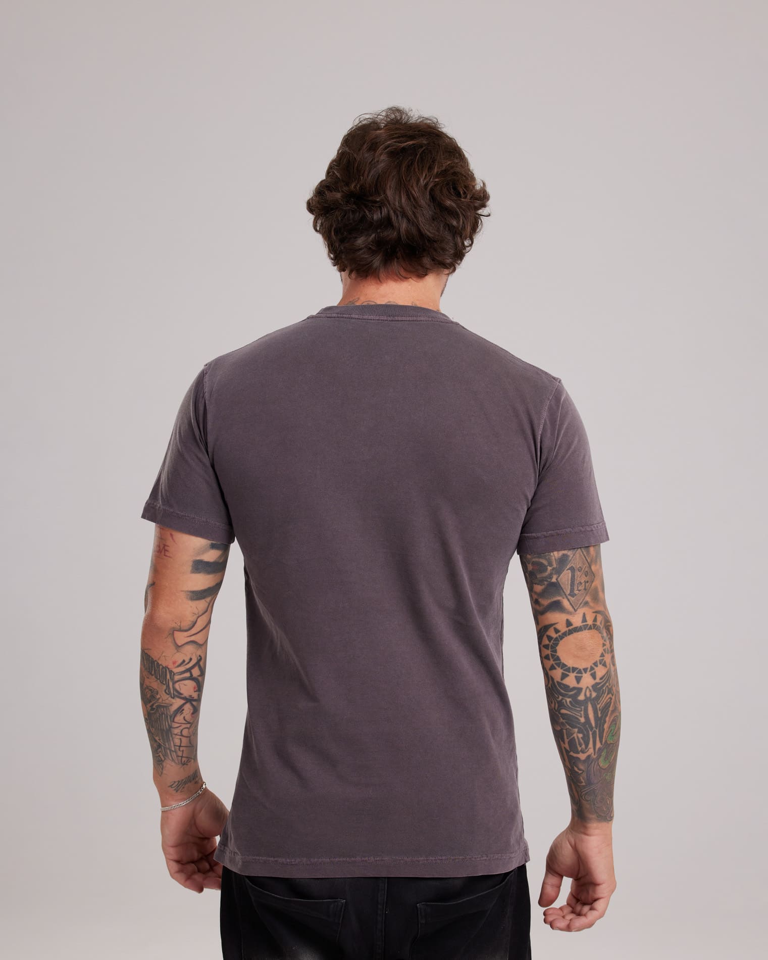 Camiseta Estonada Stone Wash Clássica Bordô — Lunfe Atacado — foto 2