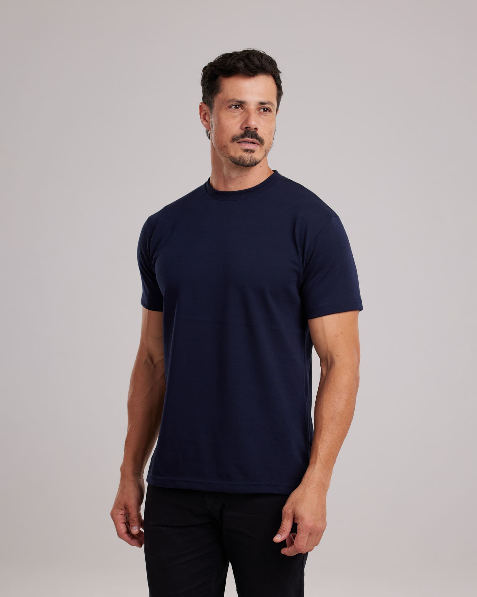 Camiseta Chinese Cotton Heavyweight Azul Marinho — Lunfe Atacado — foto 4