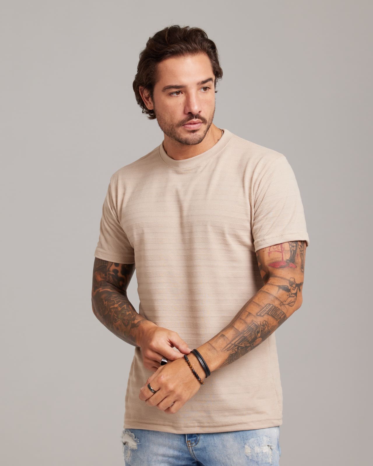 Camiseta Waffle Knit Texture — Lunfe Atacado — foto 2