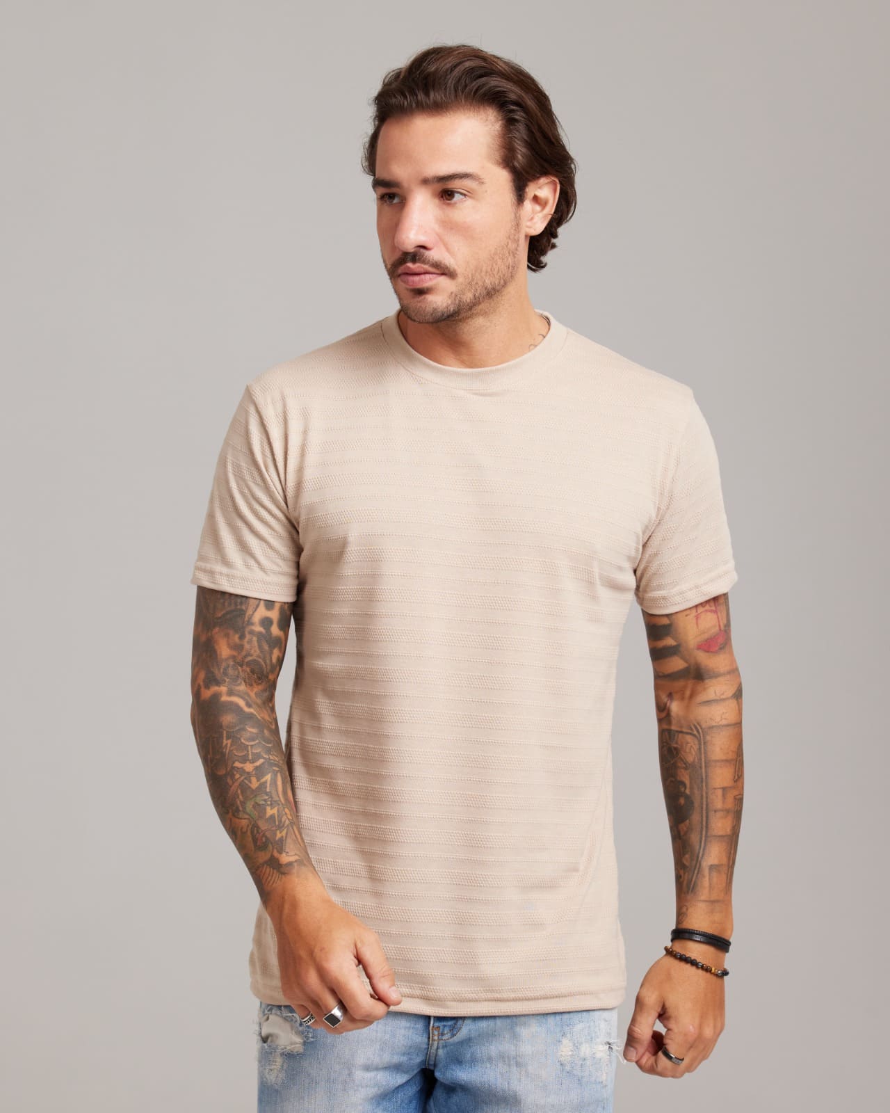 Camiseta Lisa Waffle Knit Texture Atacado