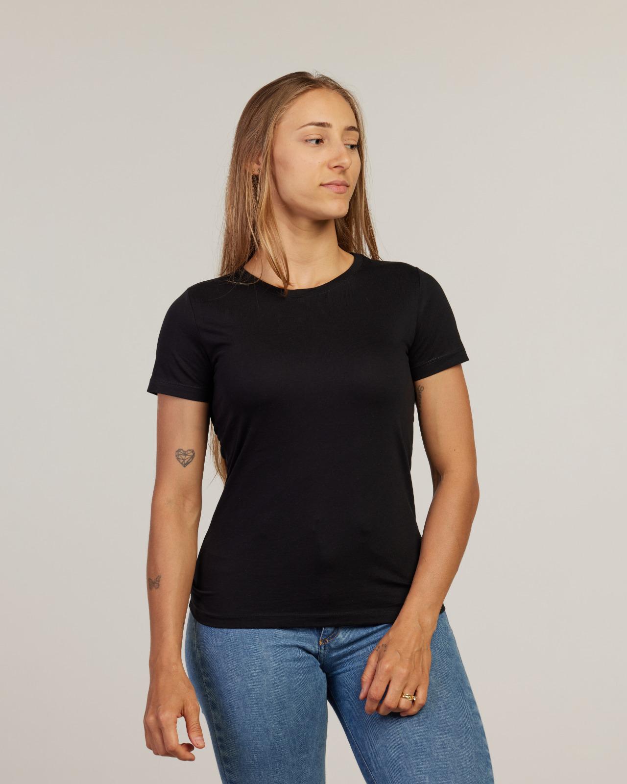 Camiseta Baby Look Básica Feminina Preto — Lunfe Atacado — foto 2