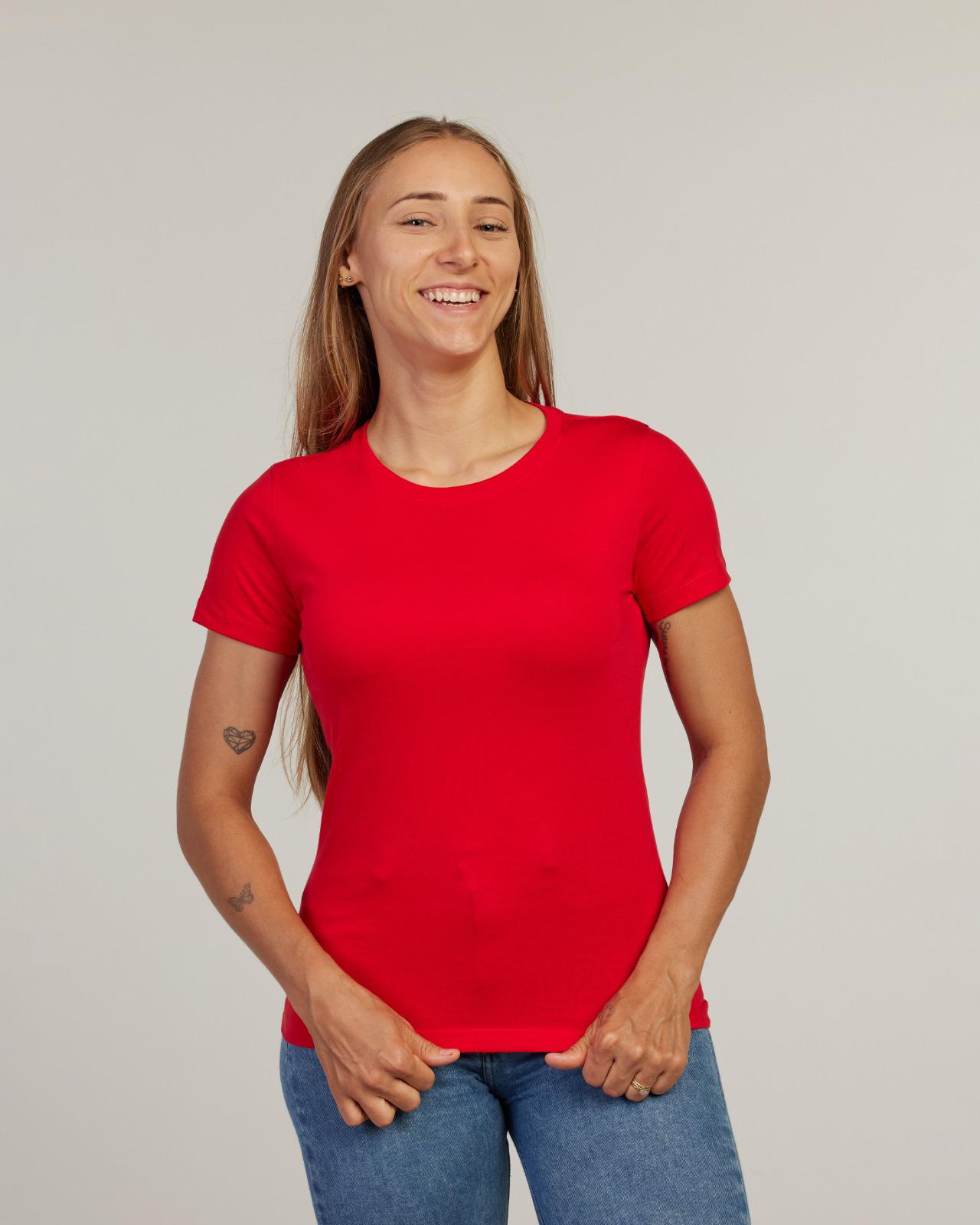 Camiseta Baby Look Básica Feminina Vermelho — Lunfe Atacado — foto 7