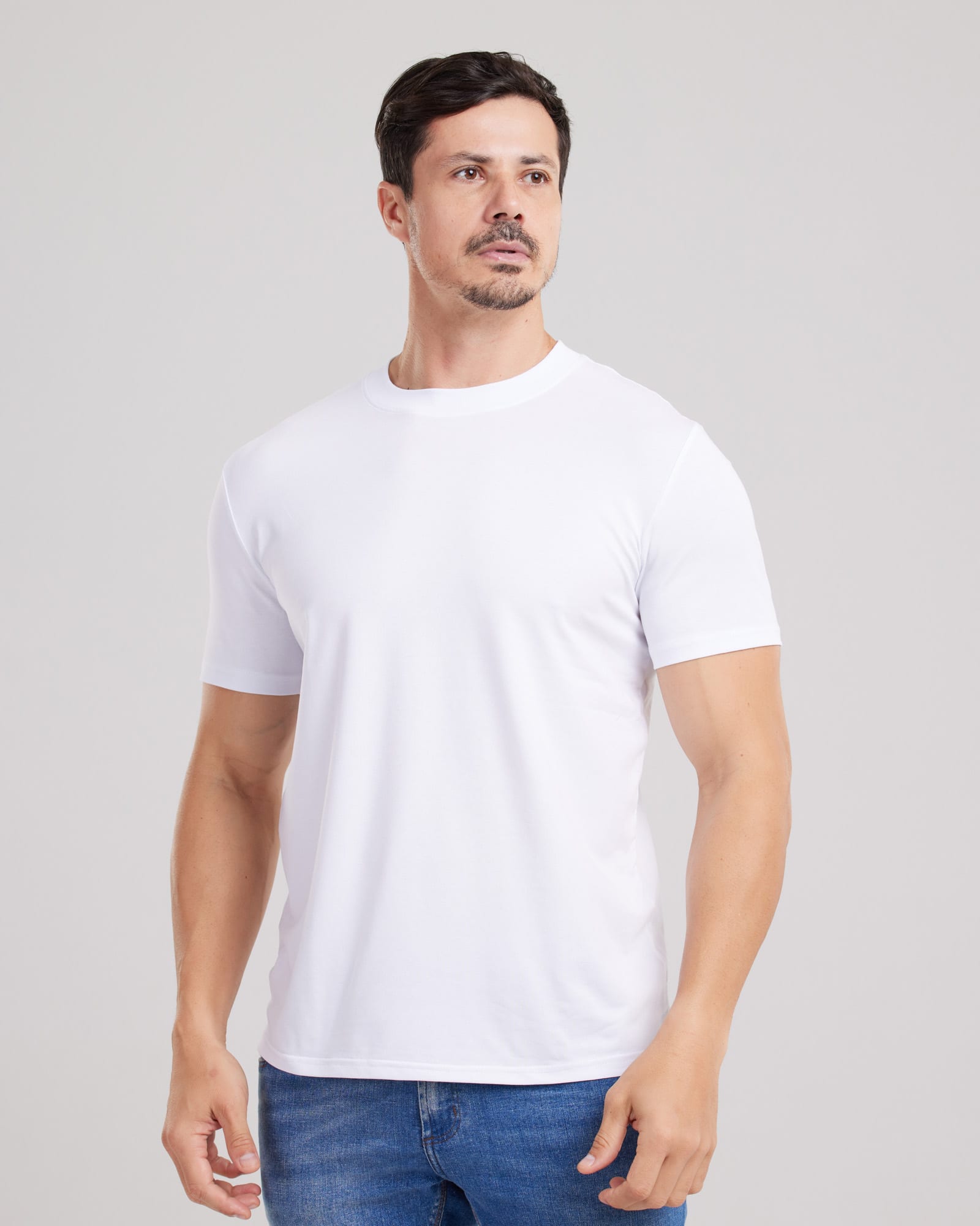 Camiseta Cotton Jersey Peruano Regular Fit Branco — Lunfe Atacado — foto 8