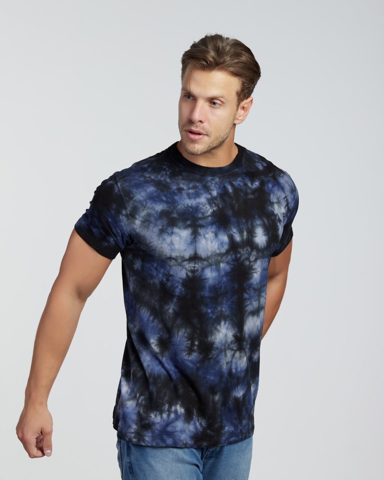 Camiseta Tie Dye Tie Dye Azul Marinho — Lunfe Atacado — foto 4