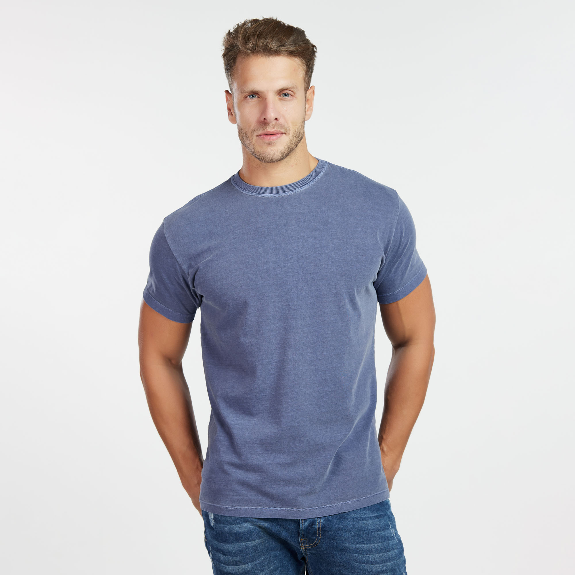 Camiseta Lisa Estonada Stone Wash Clássica Atacado