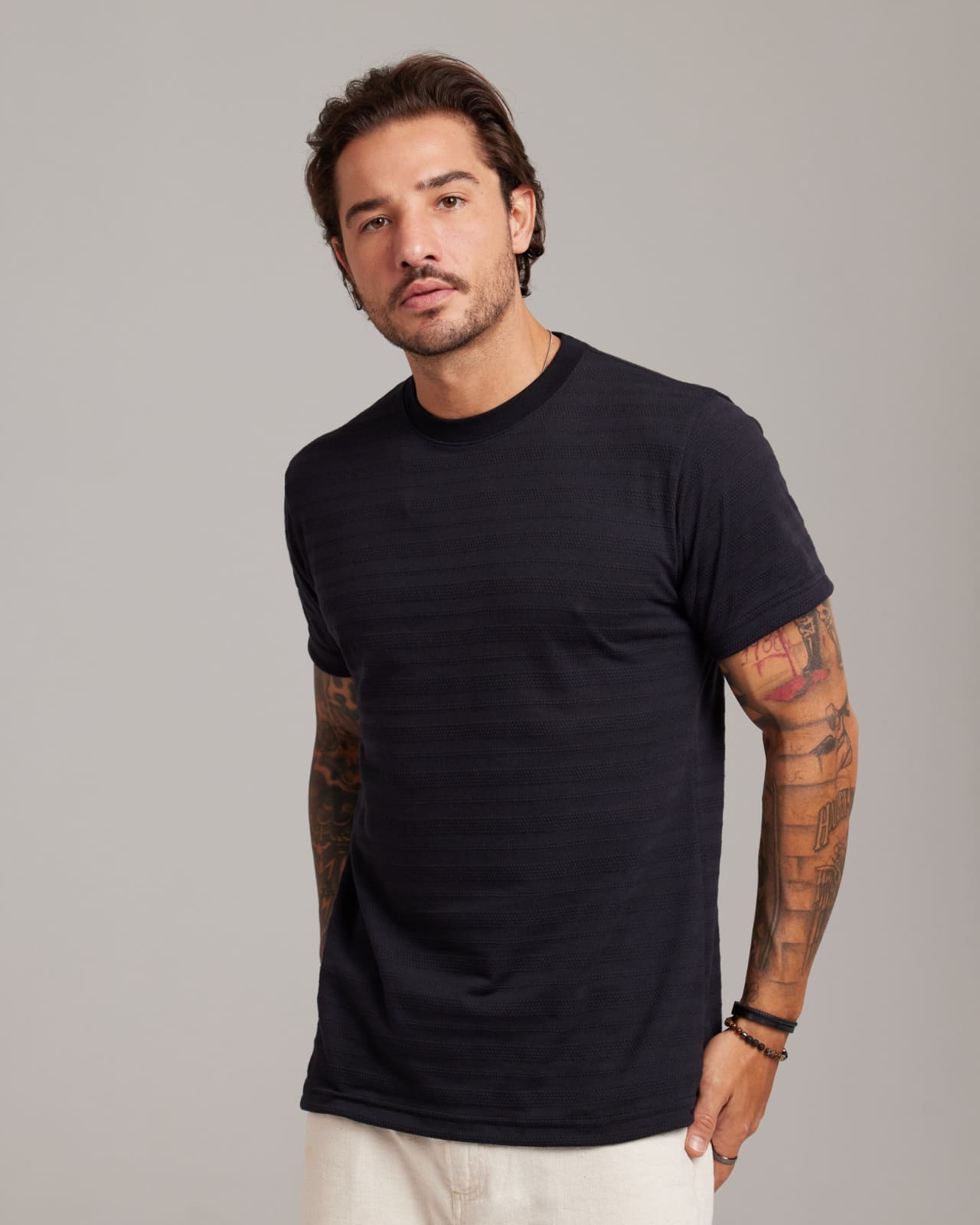 Camiseta Waffle Knit Texture — Lunfe Atacado — foto 5