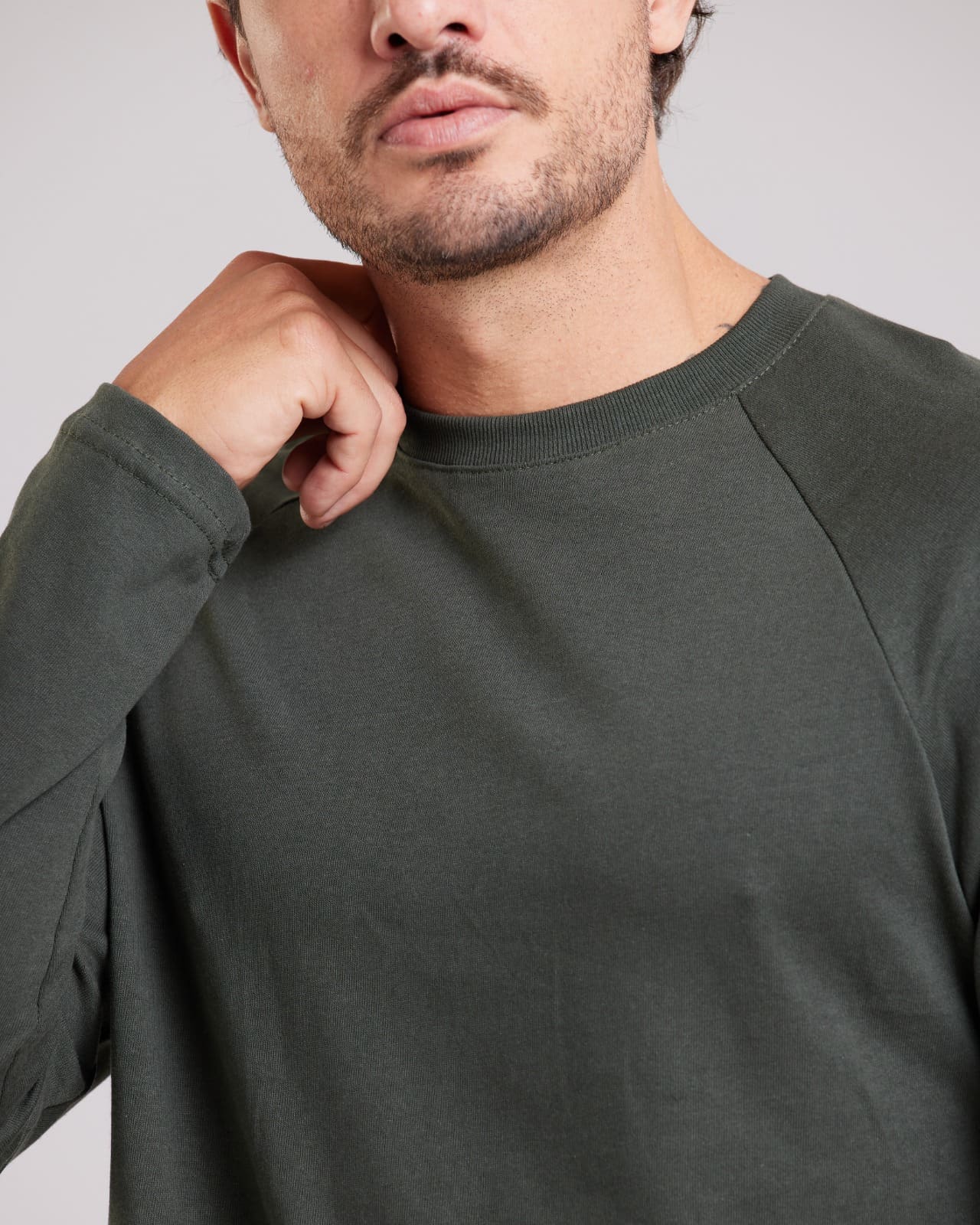 Blusa Raglan Manga Longa Verde — Lunfe Atacado — foto 9