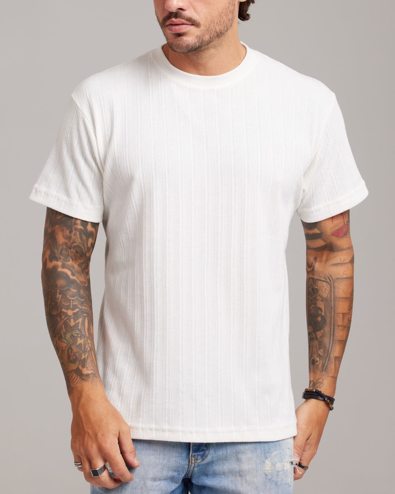 Camiseta Lisa Rib Wide Texture Atacado