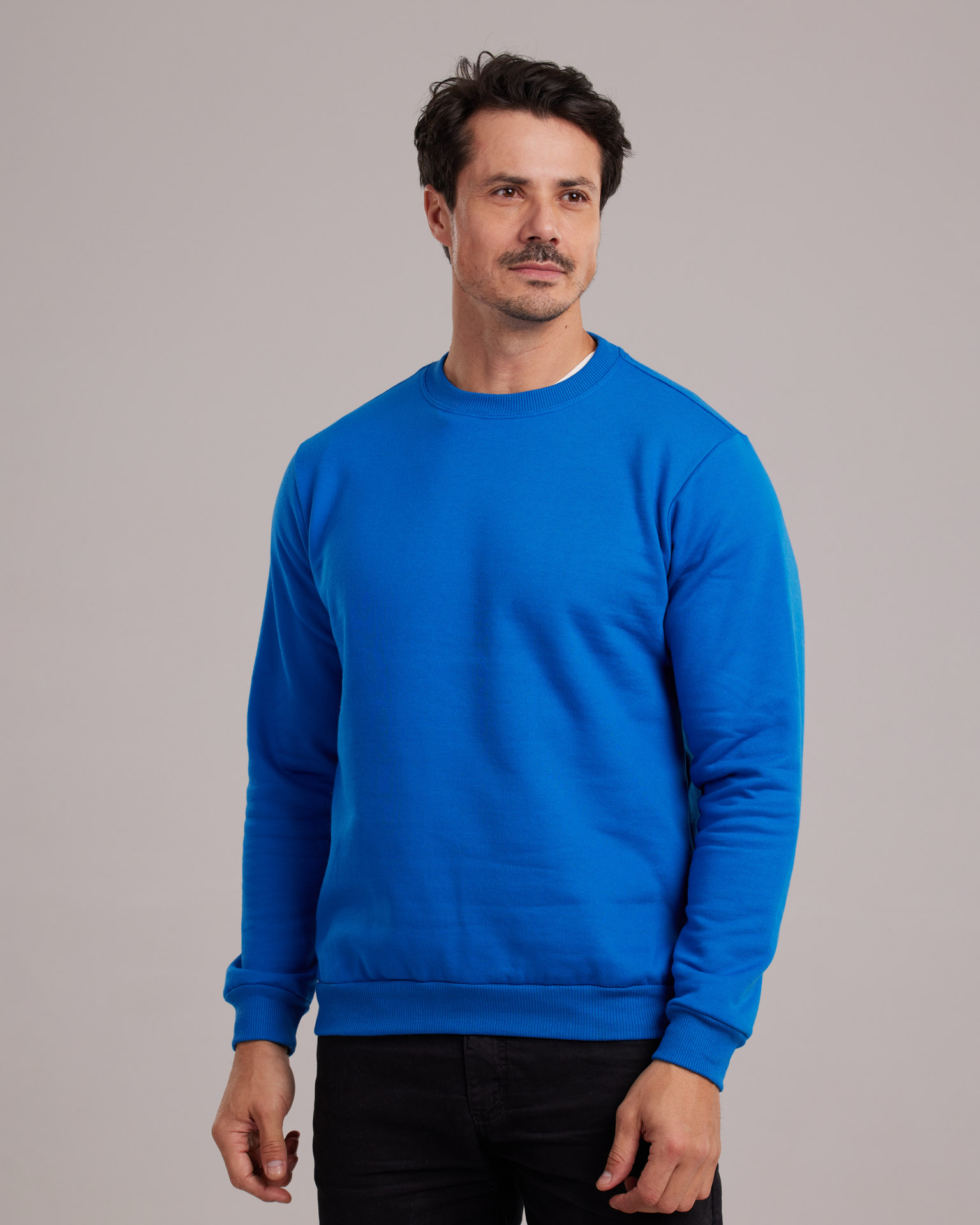 Moletom Básico Flanelado Azul Claro — Lunfe Atacado — foto 8