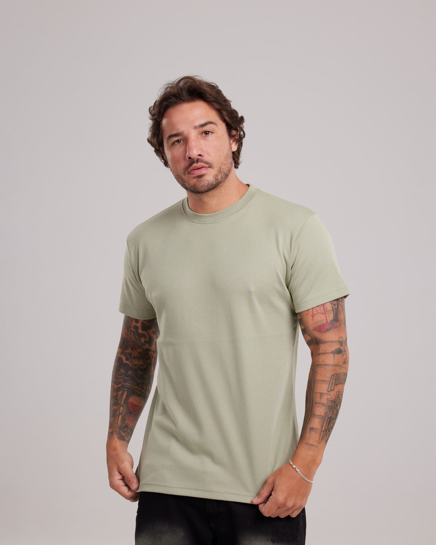 Camiseta Suedine Light Verde — Lunfe Atacado — foto 9