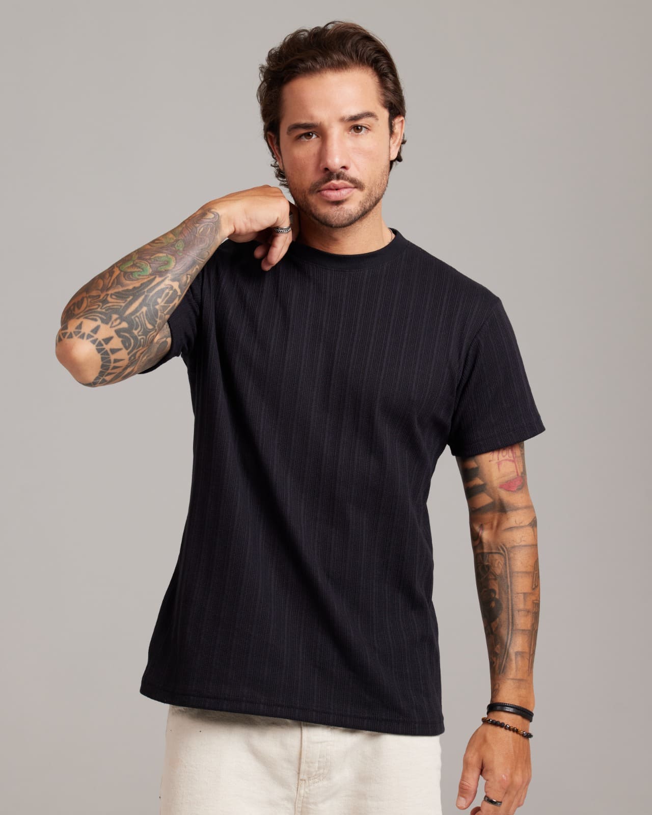 Camiseta Rib Wide Texture — Lunfe Atacado — foto 9