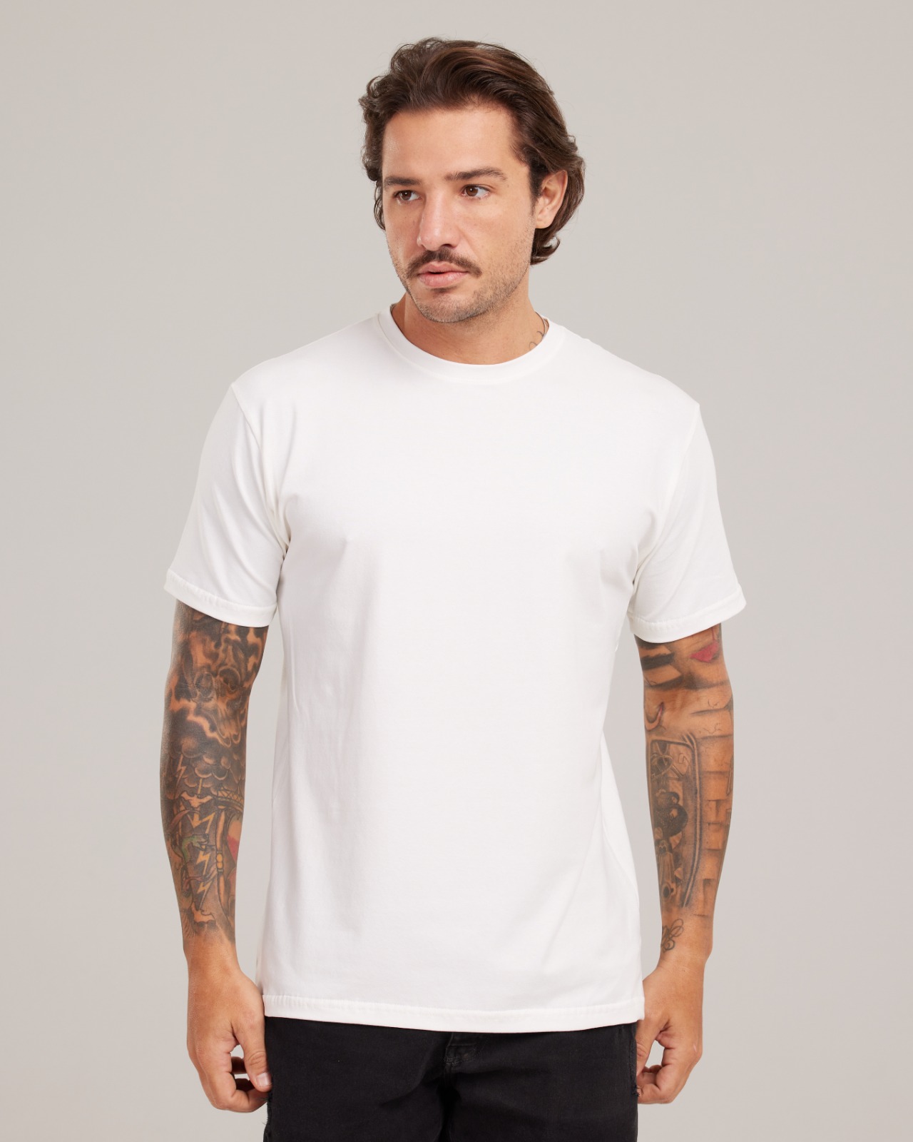 Camiseta Cotton Peruano Branco — Lunfe Atacado — foto 7
