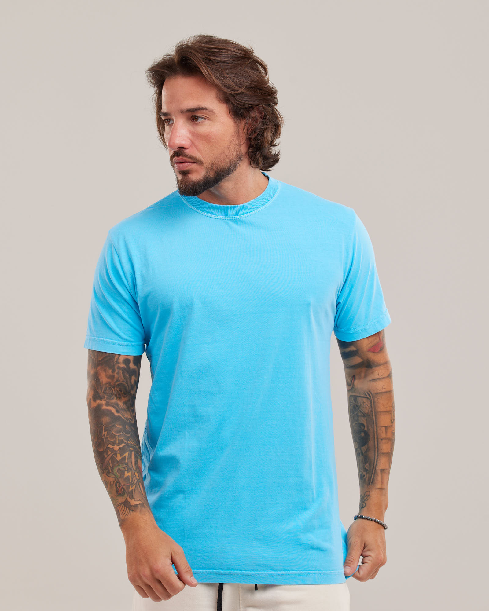 Camiseta Estonada Neon Azul Neon — Lunfe Atacado — foto 2