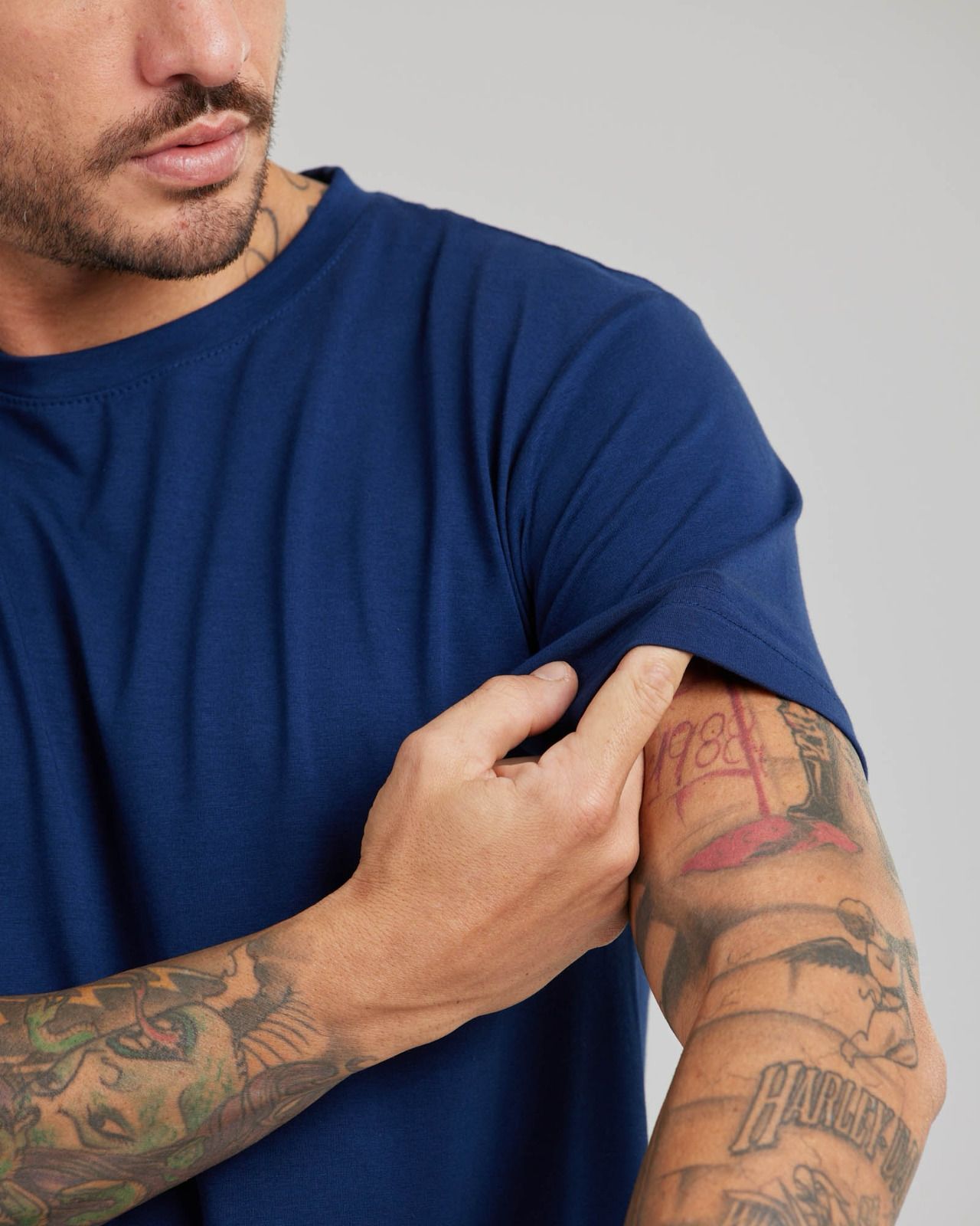 Camiseta Pima Cotton Azul Marinho — Lunfe Atacado — foto 4