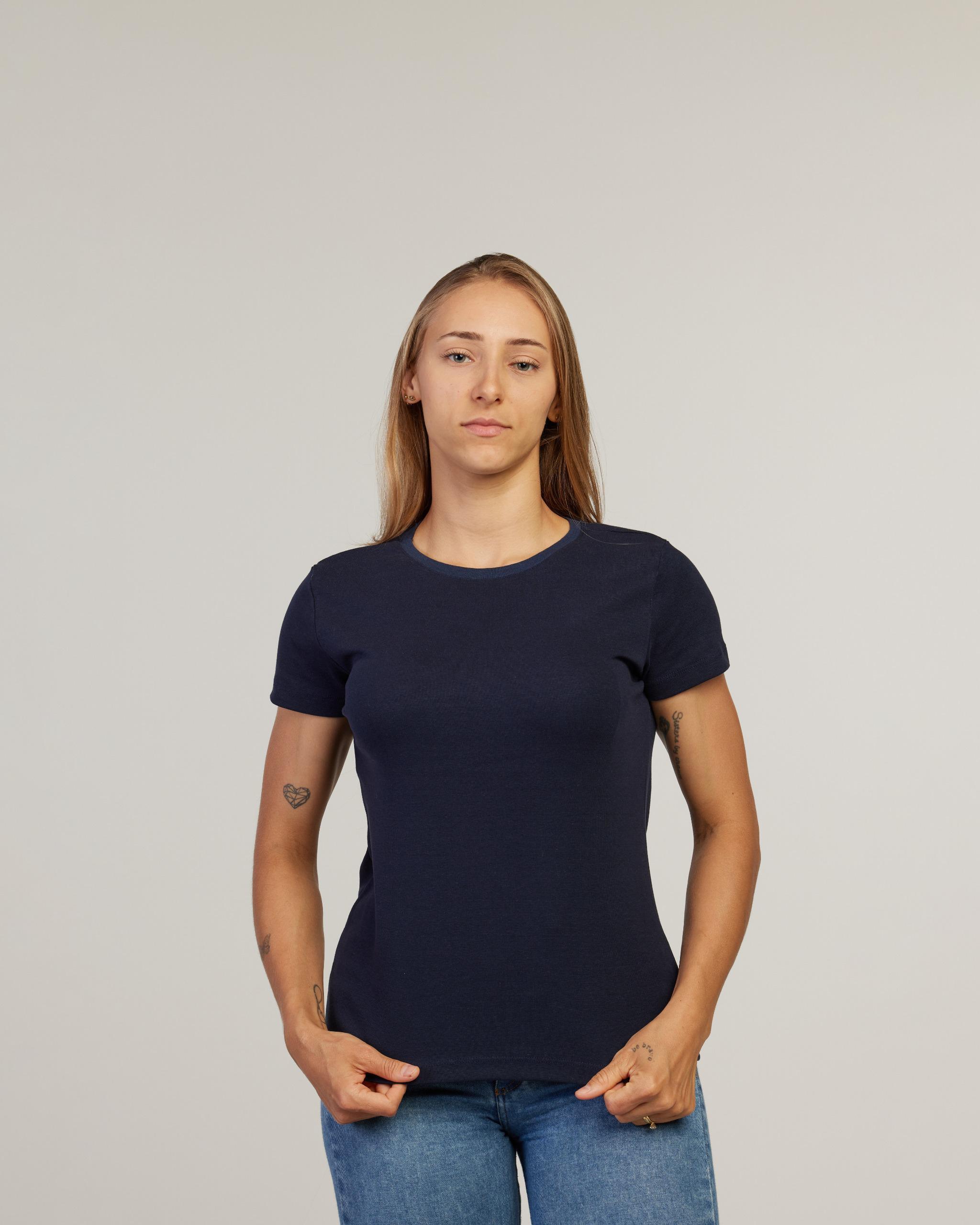 Camiseta Baby Look Básica Feminina Azul Marinho — Lunfe Atacado