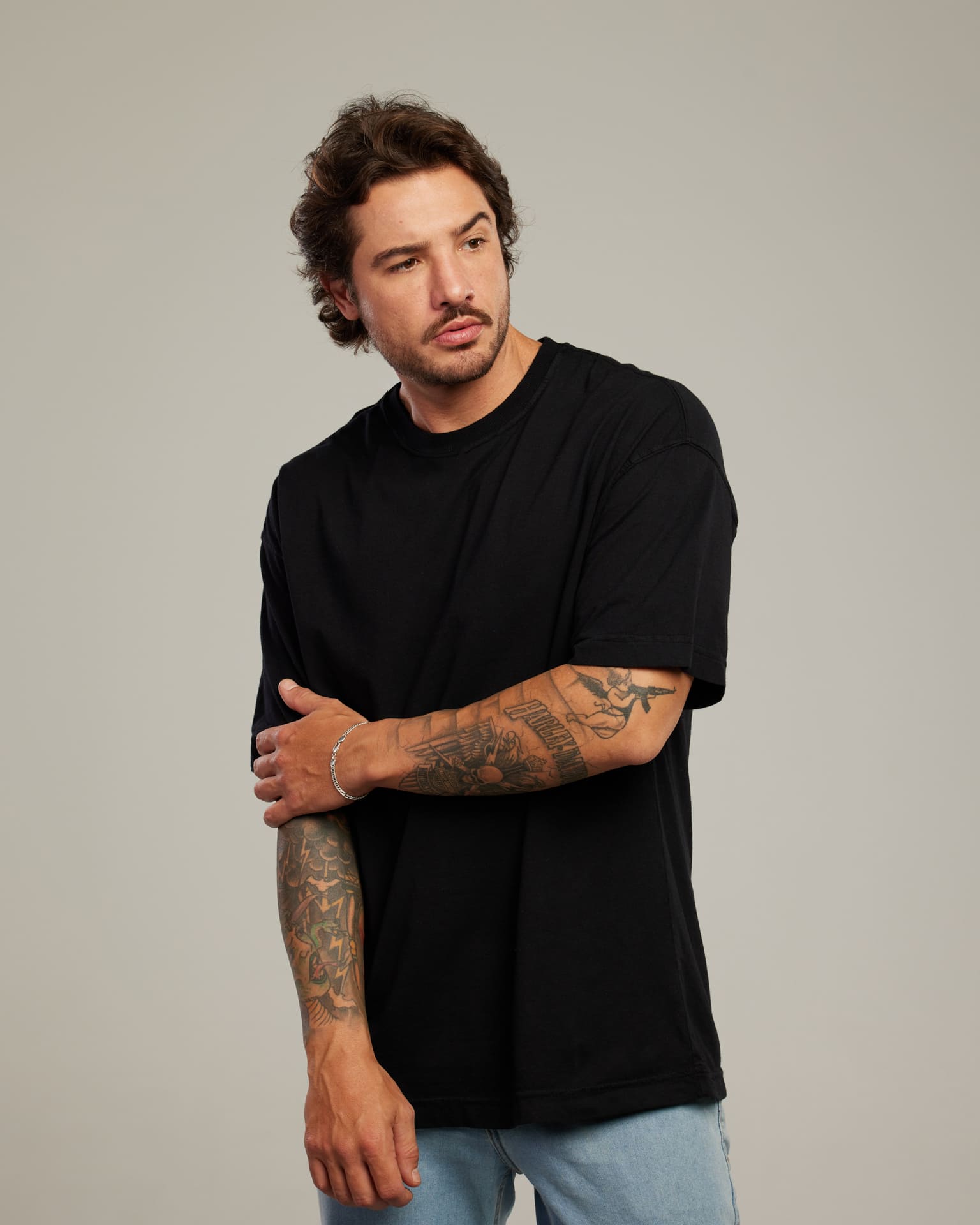 Camiseta Oversized Drop Shoulder — Lunfe Atacado — foto 2