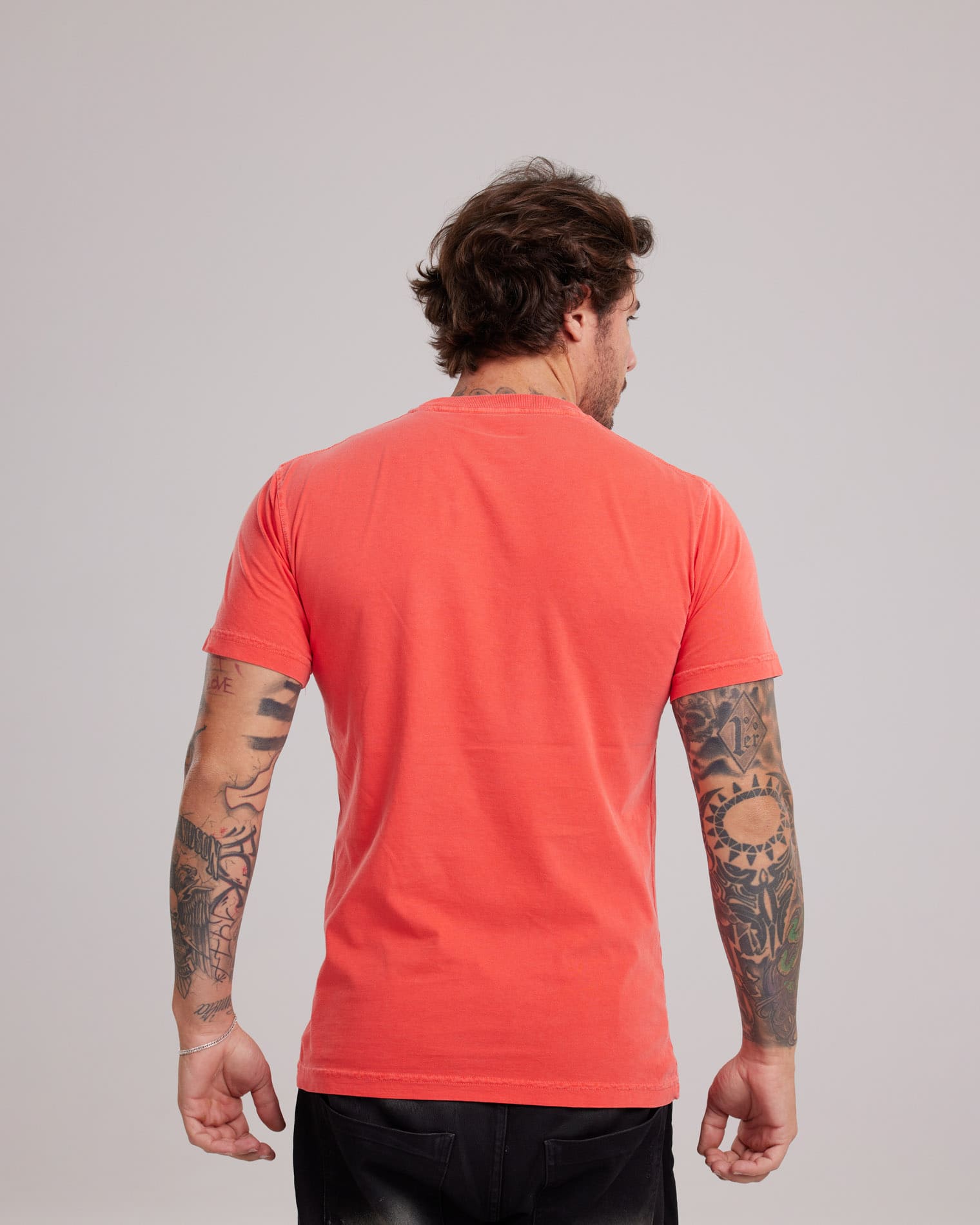 Camiseta Estonada Cores Vibrantes Laranja — Lunfe Atacado — foto 2