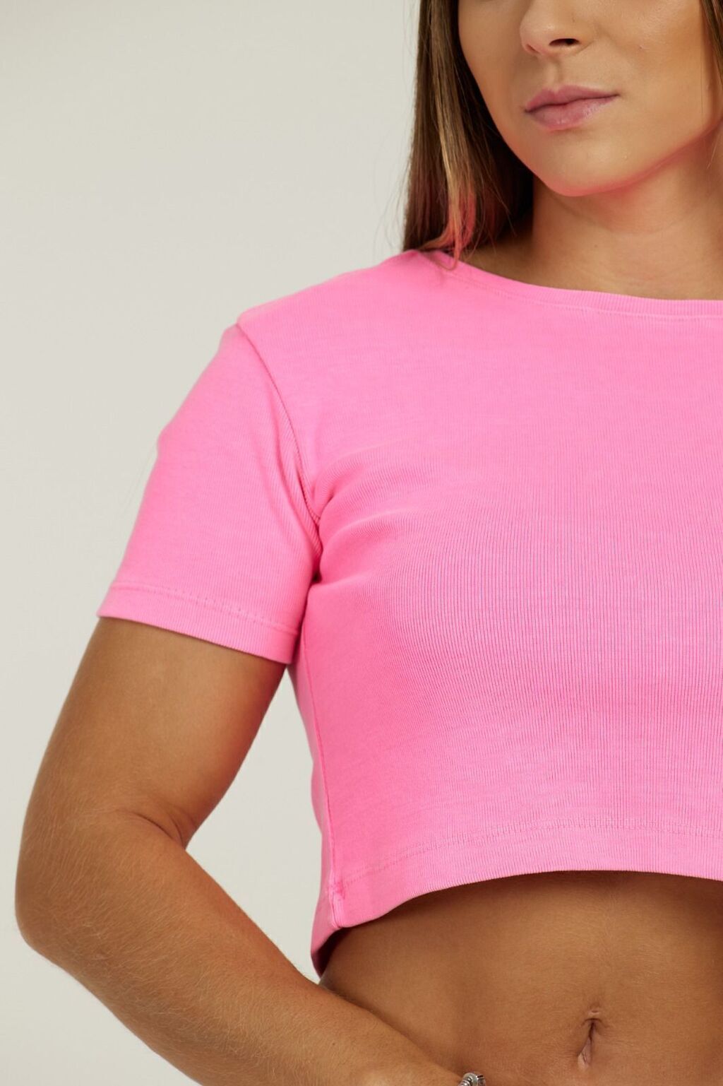 Baby Look Estonada Neon Rosa Neon — Lunfe Atacado — foto 4